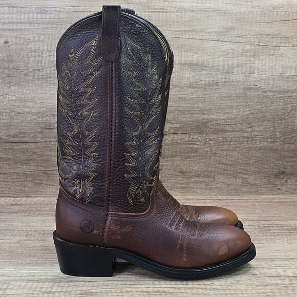 Double H Men’s Size 7D Brown Western Work Wear Boots (1546) NEW WITH DEFECTS - Picture 1 of 13